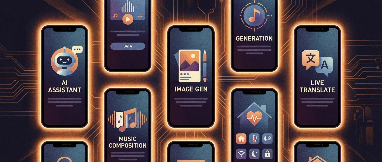 Multiple phones with different AI app interfaces